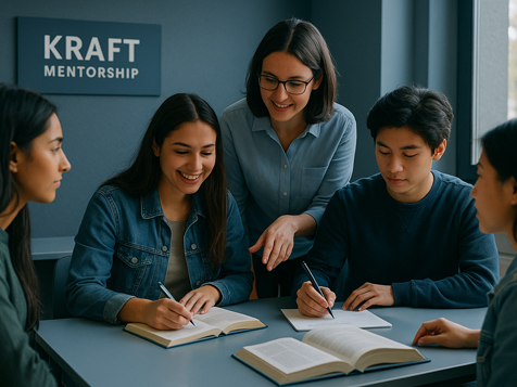 Students learning and discussing