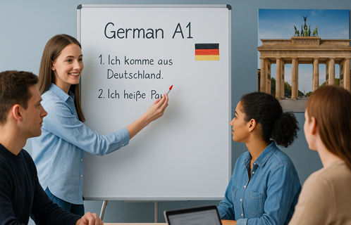 Students learning German at KRAFT